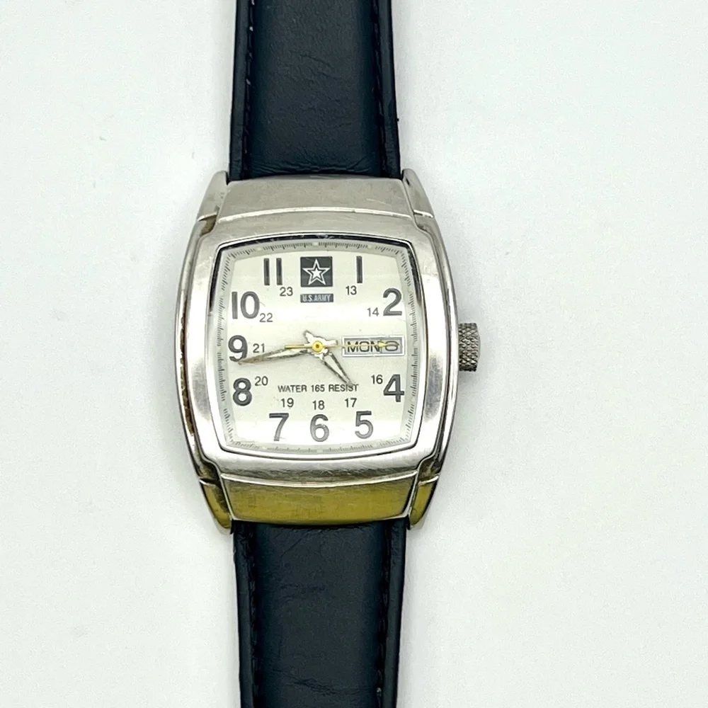 Unisex US Army Rectangular All Stainless Steel Watch Working
